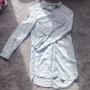 Light Blue Denim Shirt Dress western style shirt dress Jean dress Jean shirt
